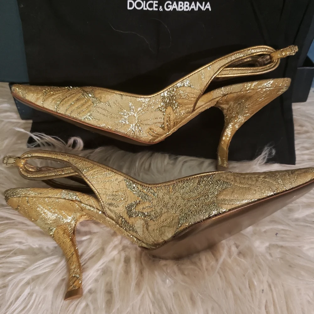 Dolce & Gabbana vintage slingback brocade pumps - Picture 1 of 7